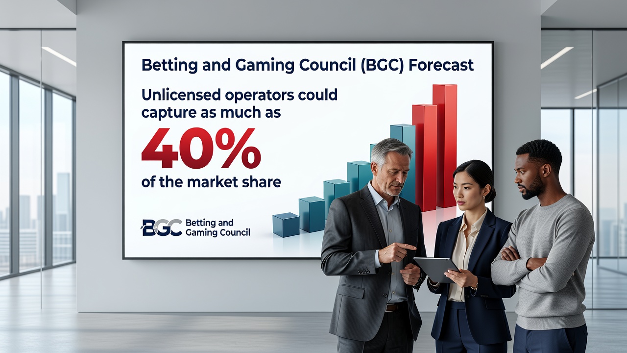 Chart showing projected growth in illegal online gambling turnover across UK betting sectors