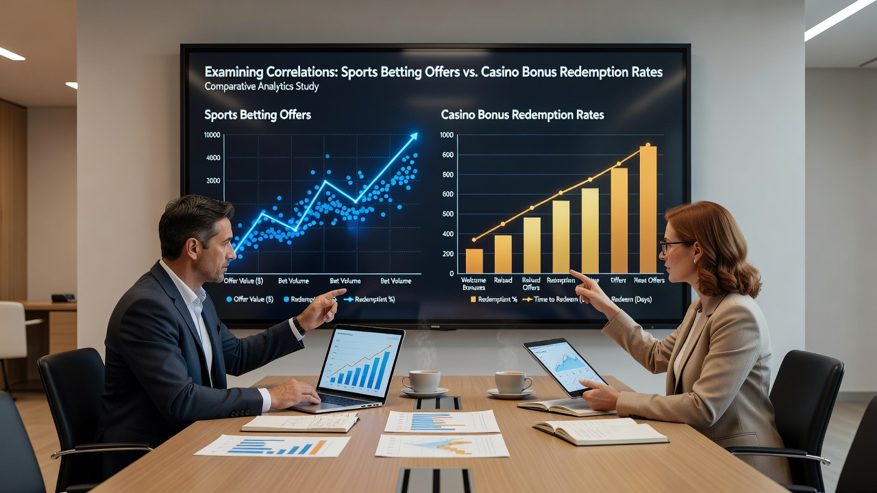 Infographic detailing redemption rate comparisons between sports betting and casino bonuses at leading operators